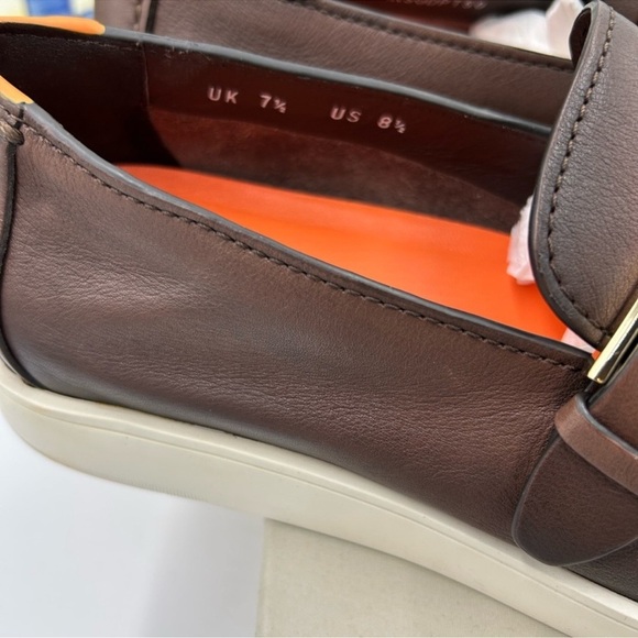 Men’s Santoni dread leather loafers size 8.5 US made in Italy main image 7
